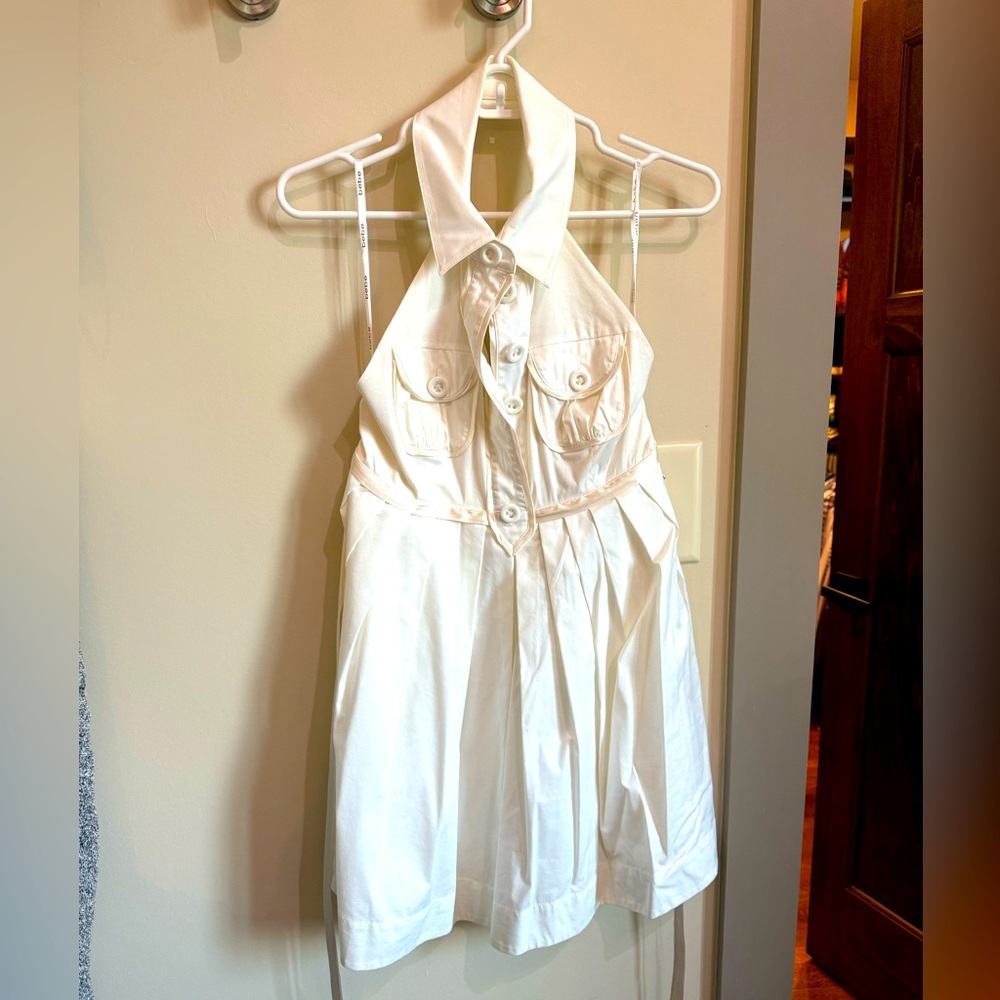 Bebe Cream Halter Dress